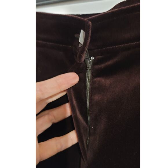 ESCADA Velvet Pants Wine Maroon Burgundy Flare Kick Boot Trousers 8 / 38 NEW - Picture 7 of 11
